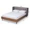 Baxton Studio Catarina Grey Upholstered Walnut Finished Full Size Platform Bed 159-9572 - alternate 10